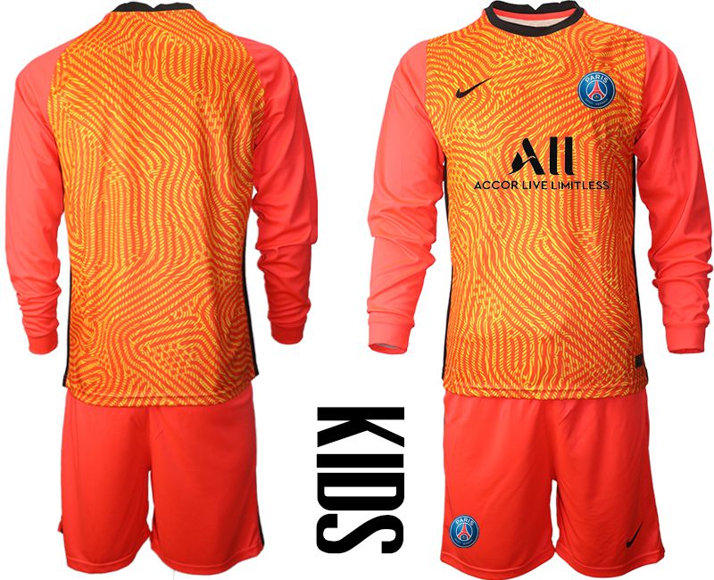 Youth 2020-2021 club Paris St German red goalkeeper long sleeve Soccer Jerseys->other club jersey->Soccer Club Jersey